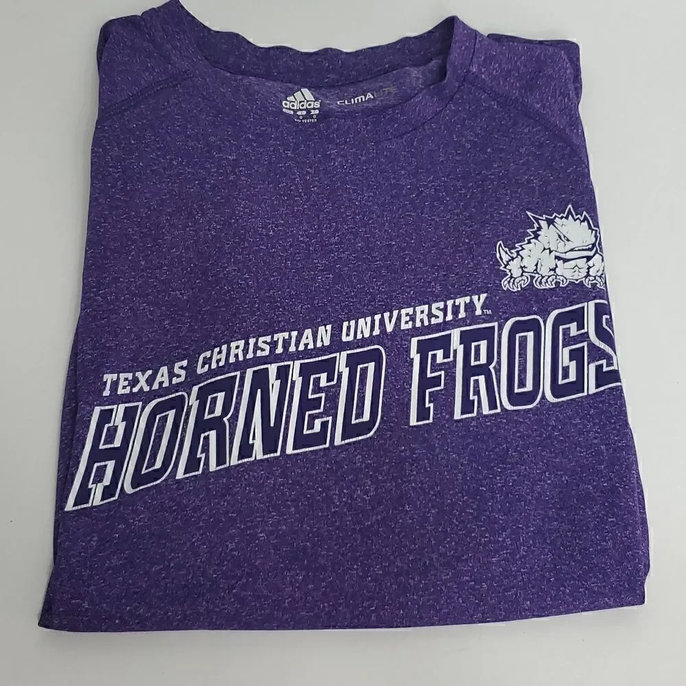 TCU Horned Frogs Adidas Short Sleeve Men's Climalite T Shirt Size L